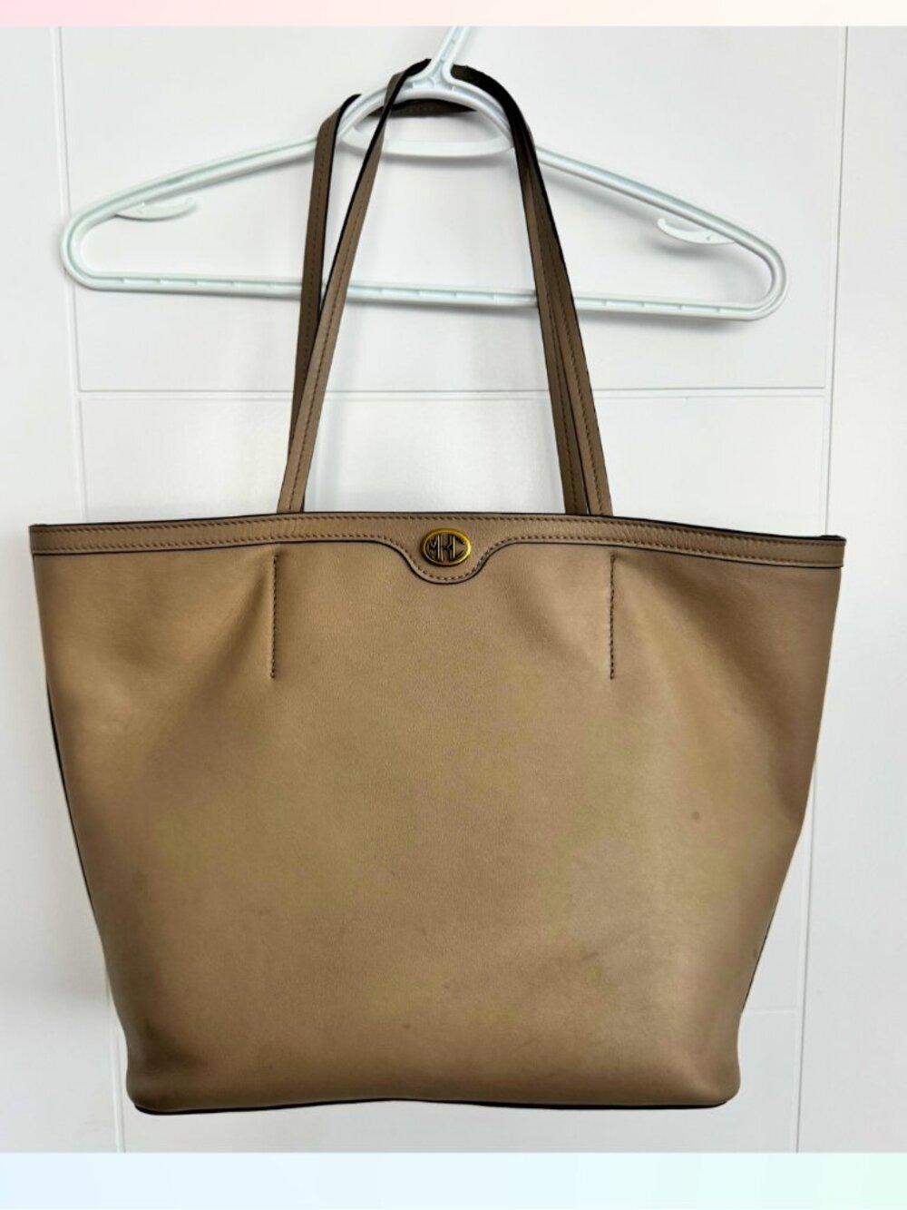 Michael Kors Collection Taupe Leather Tote with Pouch